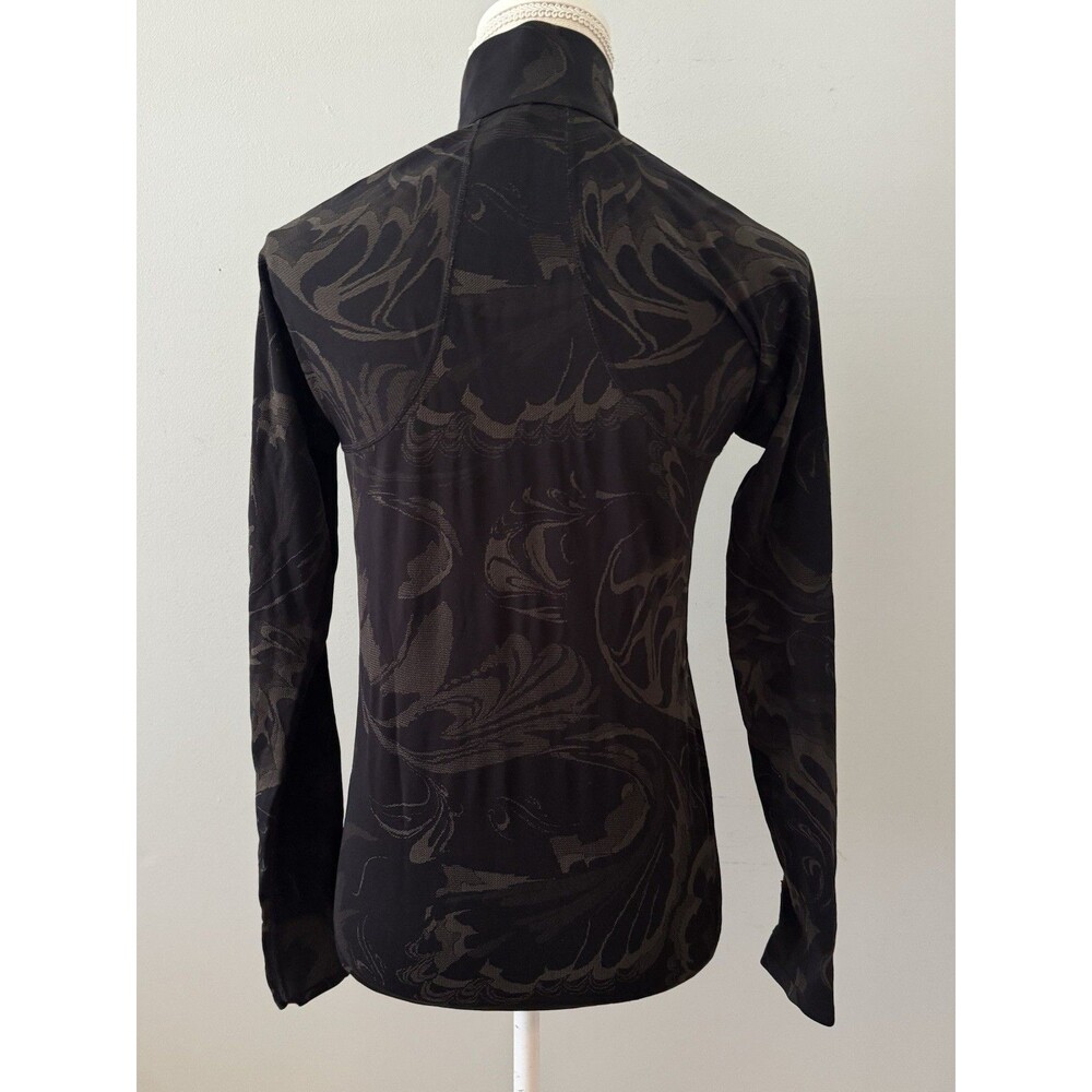 Athleta Momentum Seamless 1/2 Zip Top Black Swirl Pattern Women’s M - Picture 3 of 7